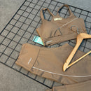 Conjunto Ayla em Poliamida Liso - Marrom