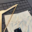 Short Longo Safira Em Poliamida Caneladinho - Com Bolso