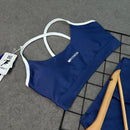 Conjunto Ariana em Poliamida Canelado - Azul Marinho