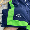 Bermuda Futebol Dry Azul Marinho Verde costas — JM Dry Fit