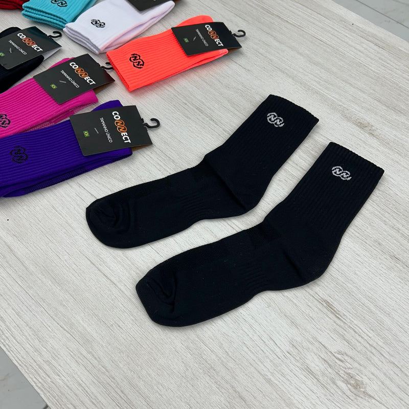 Meia Cano Alto Básica Em Poliamida