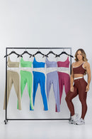 Conjunto Celeste em Poliamida Canelado