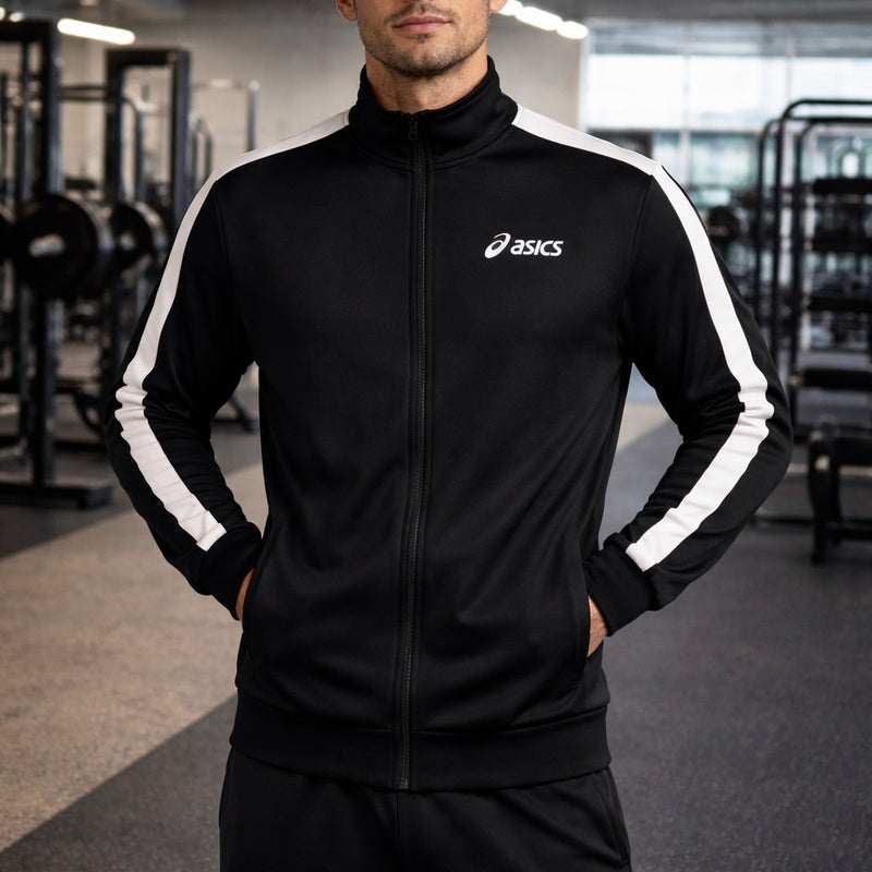 Jaqueta Neoprene Relaxed Fit - Preta/Branca