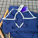 Conjunto Ariana em Poliamida Canelado - Azul Marinho