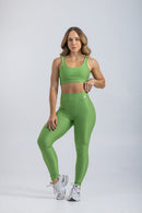 Conjunto Ivy em Poliamida Canelado - Verde Kiwi