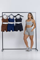 Conjunto Short Meline em Poliamida Liso - Feminino