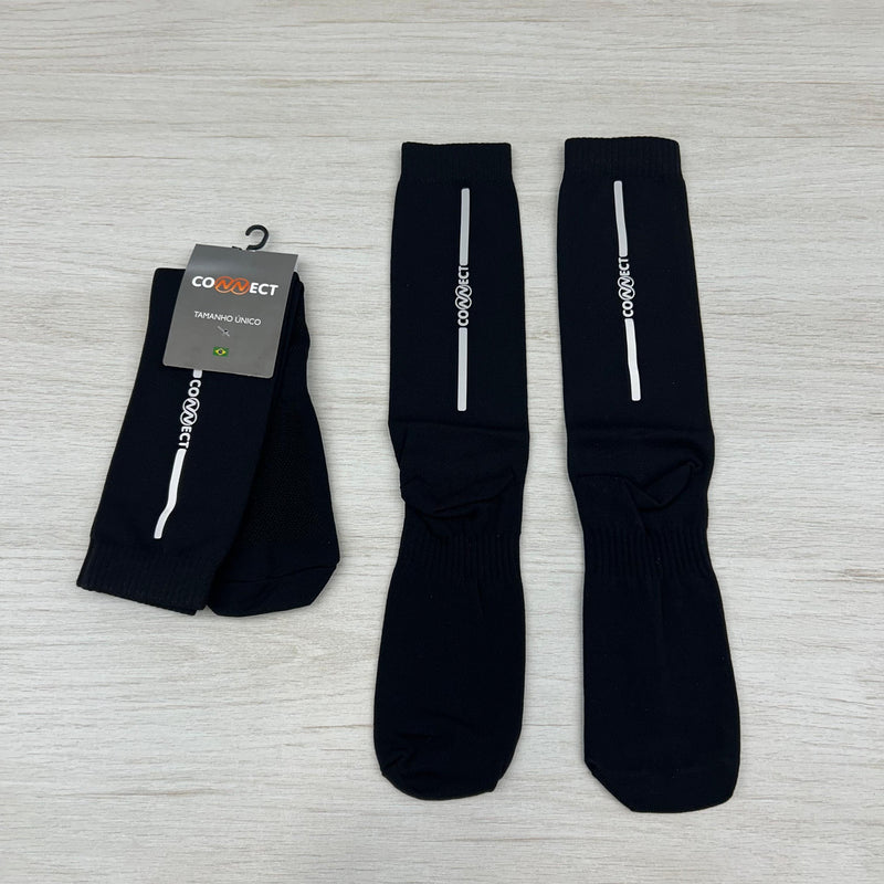 Meia Cano Longo Em Poliamida - com Detalhe Refletivo