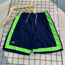 Bermuda Futebol Dry Azul Marinho Verde masculino frente — JM Dry Fit