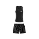 Kit Treino 1 Regatas + 1 Bermudas Dry Fit All Black